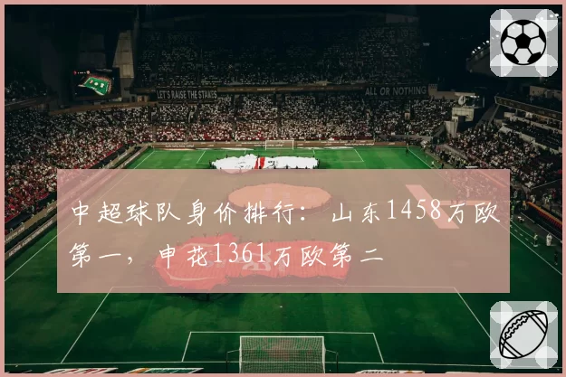 中超球队身价排行:山东1458万欧第一,申花1361万欧第二